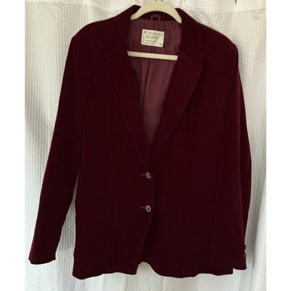 Vintage DC Womens 70’s 80’s Burgundy Velvet Blazer Pockets Made in Japan Size 40 - Picture 1 of 6